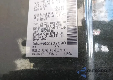 2013 Infiniti Jx35 from USA, damaged, VIN 5N1AL0MM0DC302090